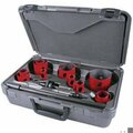 Morse Hole Saw Kit, Industrial, 15 pc, 1-15/16 in Cutting Depth, 5/6 TPI, Bi-Metal, Red MHS08I